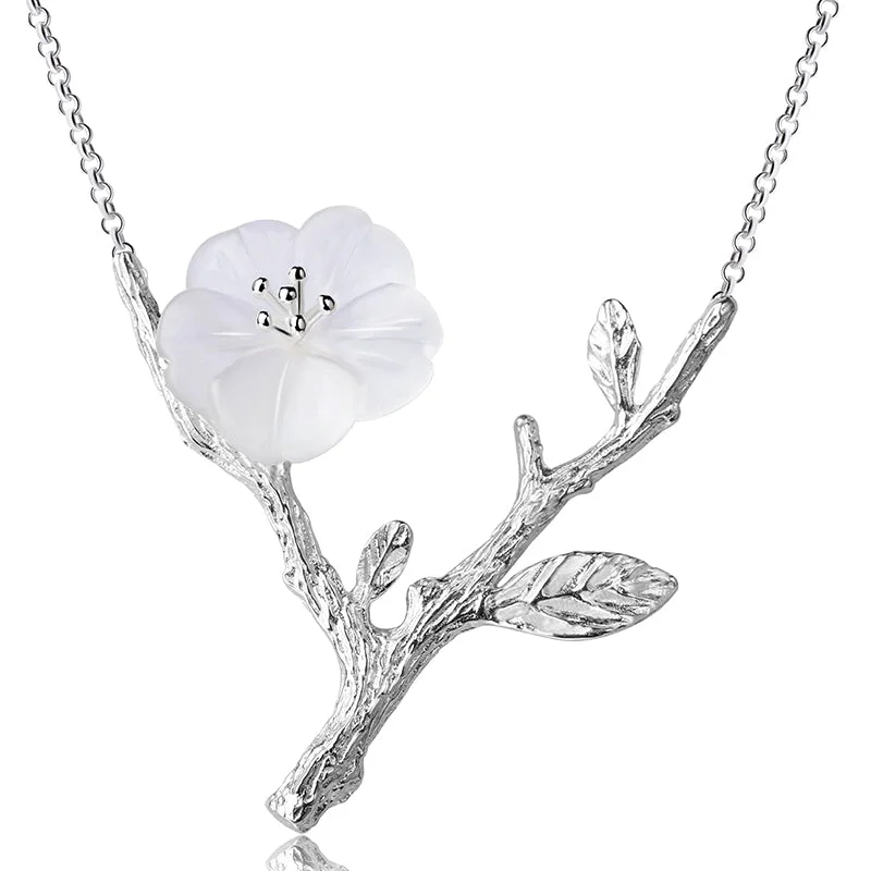 Owl feather necklaces-Delicate Flower in the Rain Necklace