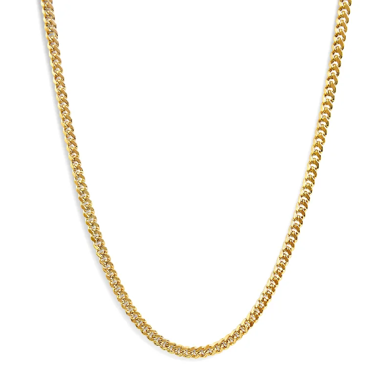 Sapphire drop necklaces-Semi-Solid 14K Yellow Gold 6.1mm Classic Miami Cuban Chain Necklace