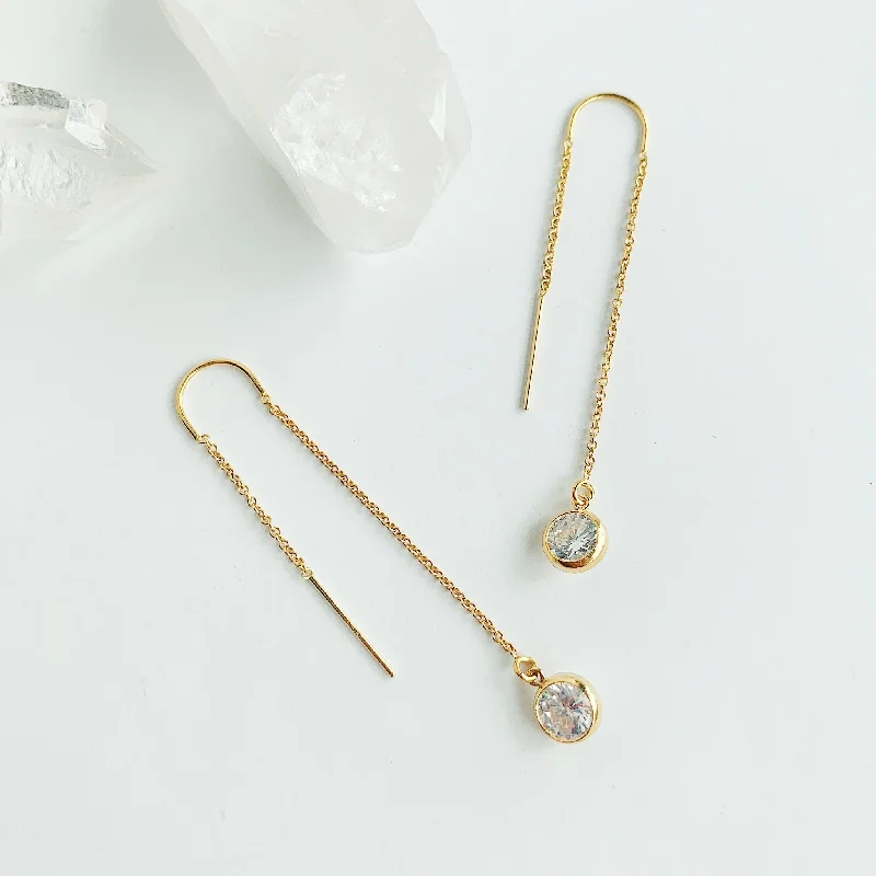 Topaz earrings-Collette Threader Earrings