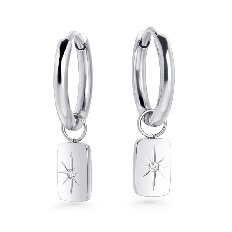 Solid ring earrings-Polaris Huggie Earrings