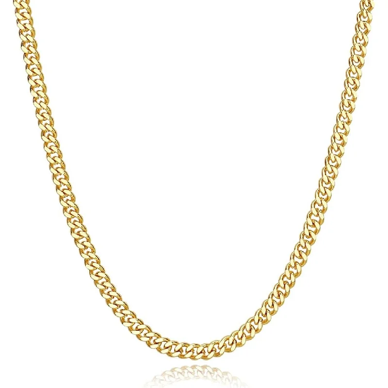 Fine filigree necklaces-9k Yellow Gold Cuban Chain Necklace