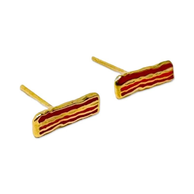 Two-tone earrings-Bacon Enamel Earrings