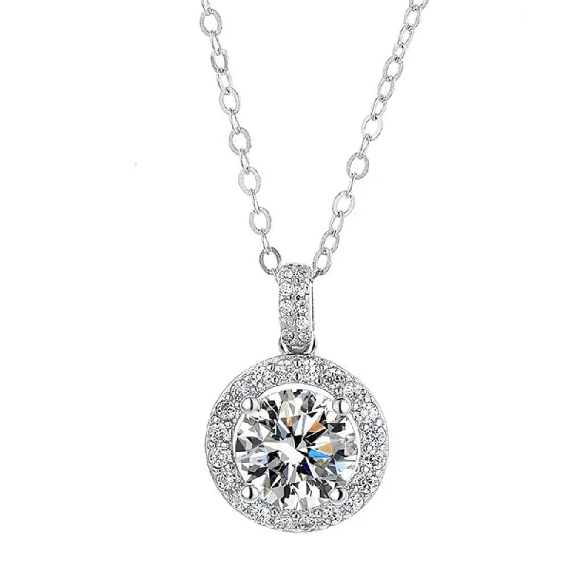 Braid weave necklaces-5/10ct Classic Round Bag Diamond Pendant Necklace