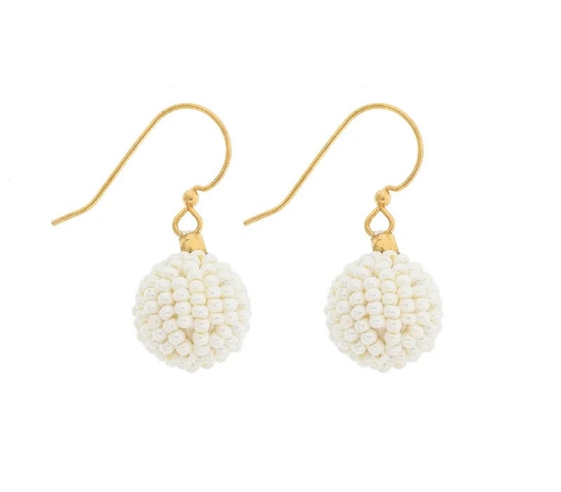 Thai tile earrings-<br>The Bauble Earring <br> Cream