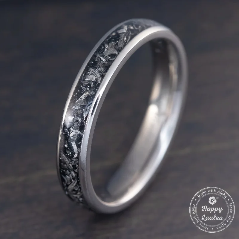 Thin wire rings-Titanium GR5 Ring [4mm width] Meteorite