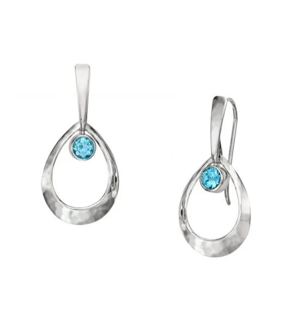 Solid ring earrings-Emma Earrings with Blue Topaz