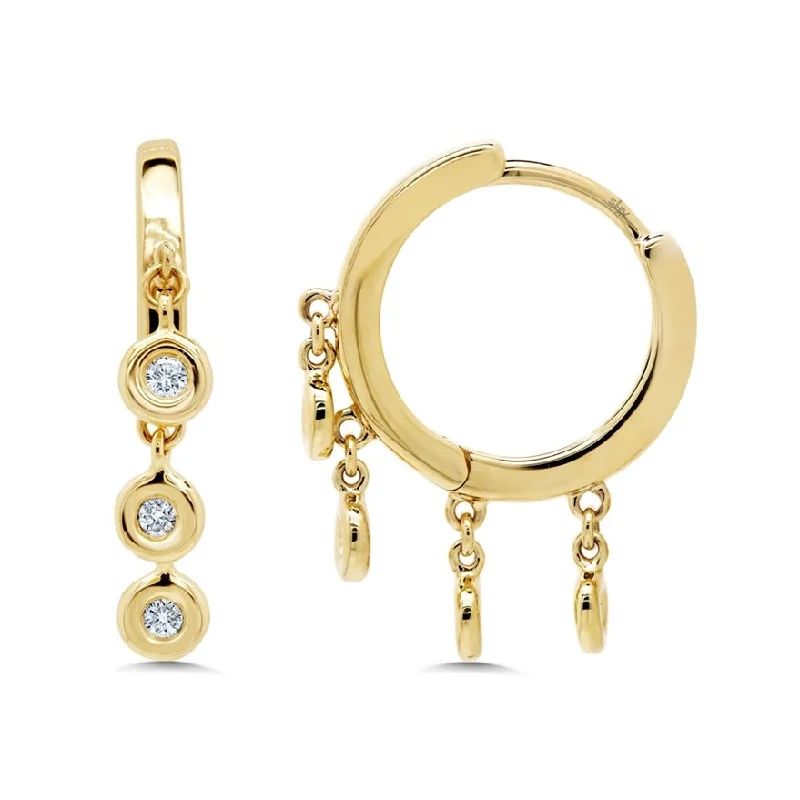 Old coin earrings-14KT Gold .17 CTW Diamond Shaker Hoop Earrings