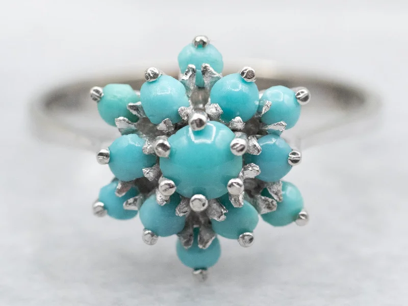 Shadow gothic rings-Turquoise Cluster Ring