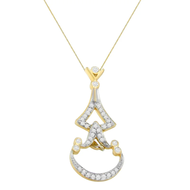 Bold chain necklaces-14K Yellow Gold 1/3 cttw Round Diamond Pendant Necklace