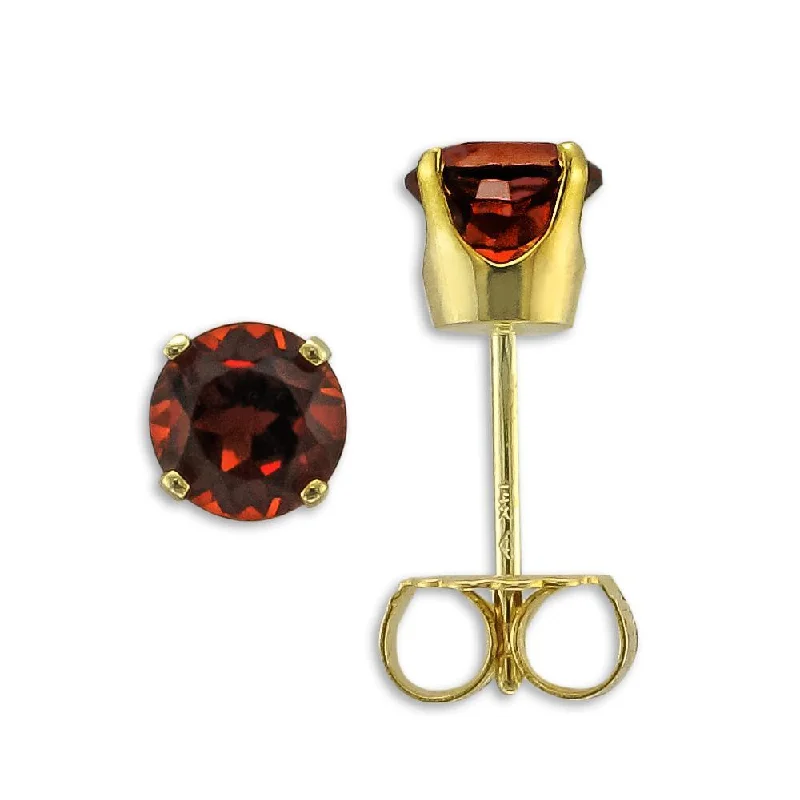 Sleek drop earrings-14KT YELLOW GOLD 1.20 CTW GARNET EARRINGS