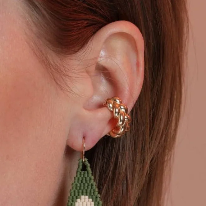 Thai tile earrings-Braided Ear Cuff