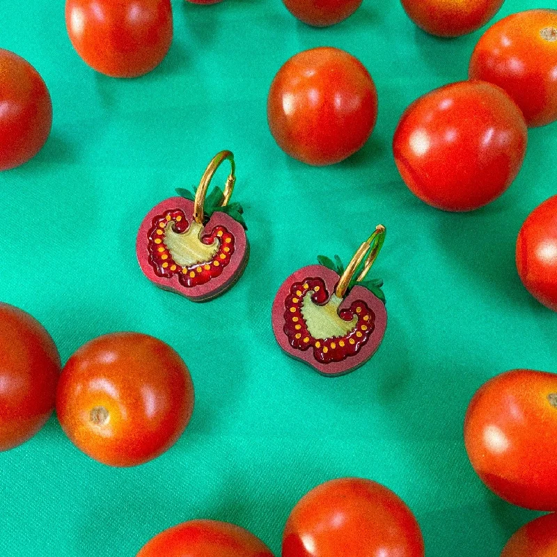 Fine pearl earrings-Cherry Tomato Earrings