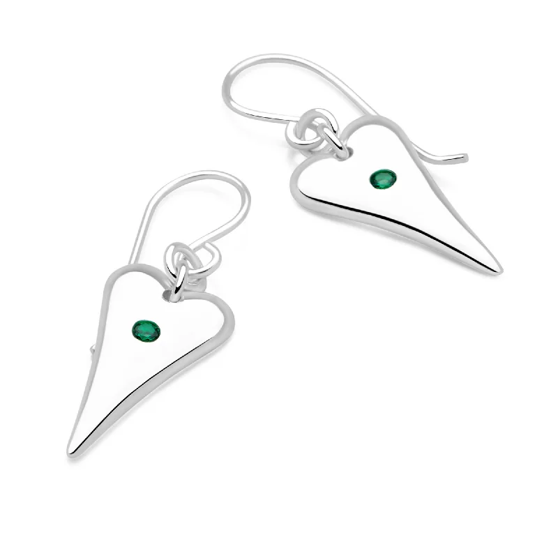 Gem strand earrings-Amora Vert Earrings