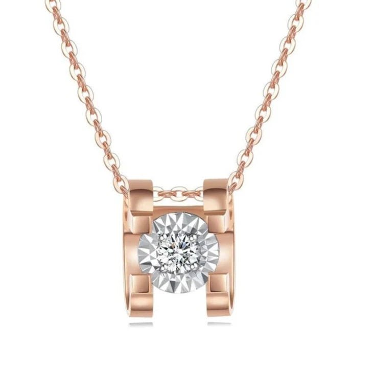 Silk cord necklaces-18k Rose Gold Natural Diamond Bull Head Pendant Necklace