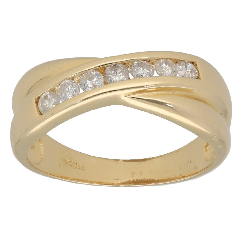 Hope eye rings-18ct Gold 0.33ct Diamond Half Eternity Ring Size N