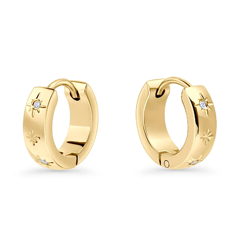 Wide cuff earrings-Syra Huggie Earrings