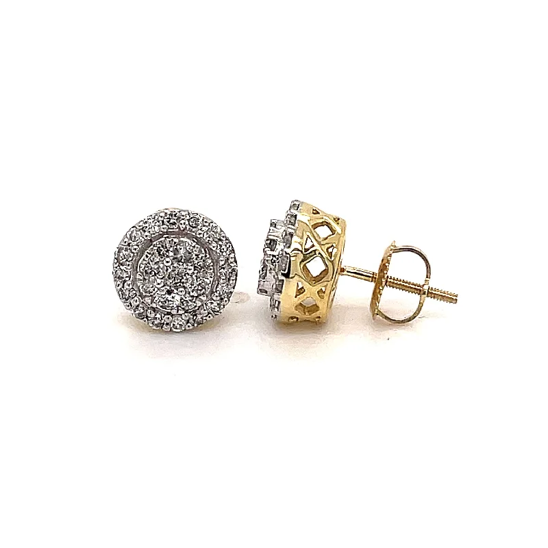 Shiny stud earrings-10K 0.74- 0.76CT D-EARRINGS