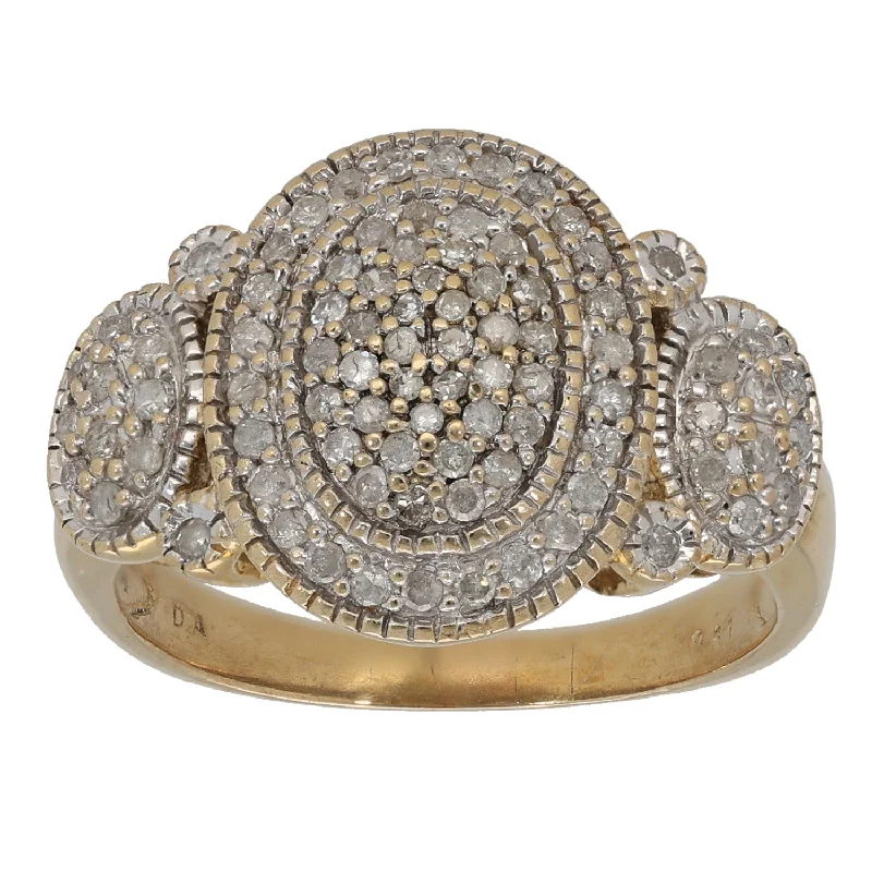 Aged deco rings-9ct Gold 0.87ct Diamond Alternative Ring Size R