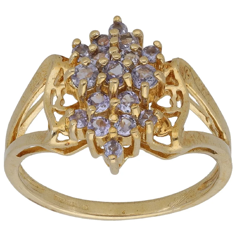 Multi-gem rings-9ct Gold Tanzanite Dress/Cocktail Ring Size N