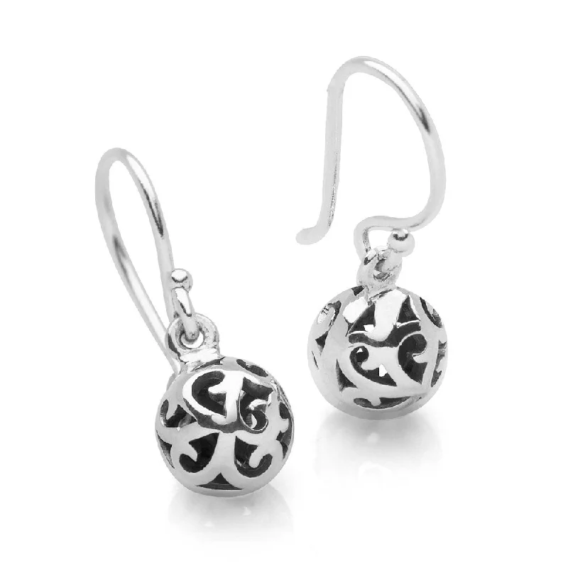 Ocean motif earrings-Balinese Ball Earrings