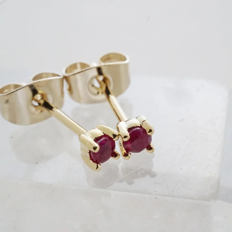 Shiny bead earrings-Tiny Birthstone Studs