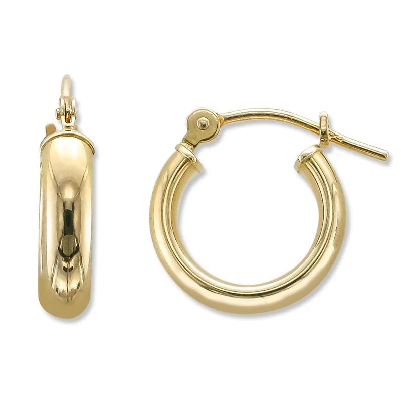 Wolf wing earrings-14KT YELLOW GOLD 5/8 INCHES DIAMETER HOOP EARRINGS