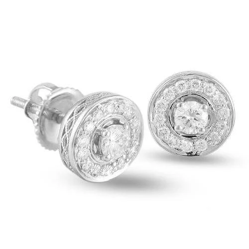 Gem strand earrings-14KW 0.45CTW DIAMOND STUD EARRINGS [0.13CT CTR]