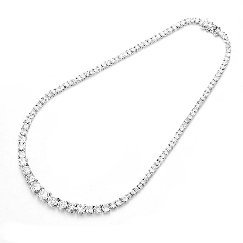 Low bar necklaces-Elegant Round Cut Diamond Tennis Necklace