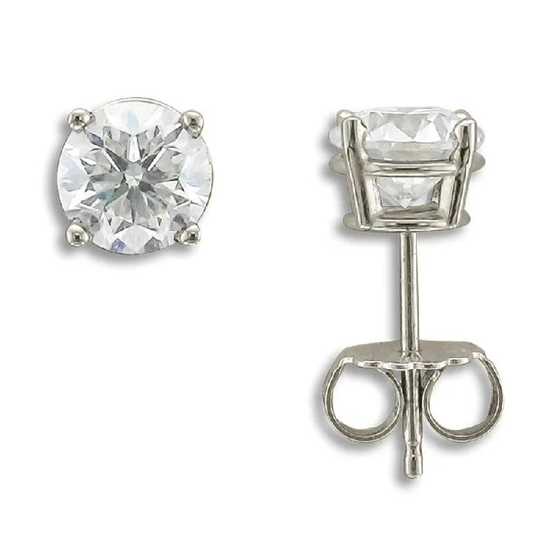 Flapper earrings-14KT WHITE GOLD 1 1/2 CTW ROUND DIAMOND EARRINGS