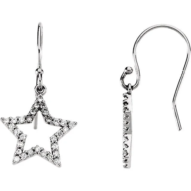 Galaxy glow earrings-14KT WHITE GOLD 1/3 CTW DIAMOND STAR EARRINGS