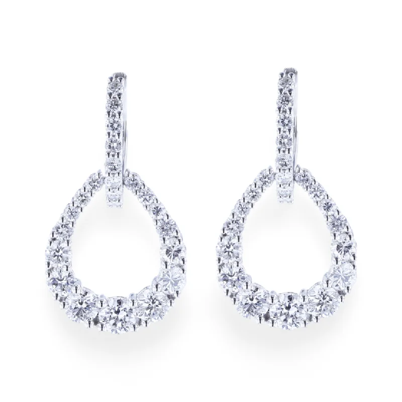 Thread fringe earrings-18KT WHITE GOLD 2.74CTW DIAMOND DROP EARRINGS