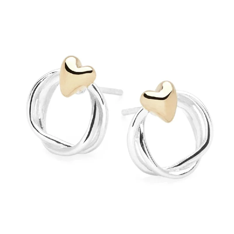 Broad hoop earrings-Heart Of Gold Earrings