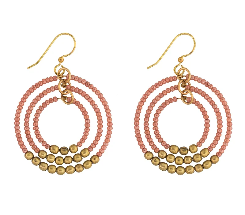 Braid bead earrings-***NEW***<br>Gyroscope Earring <br> Terracotta