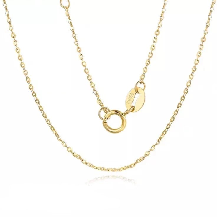 Pine wood necklaces-18k Yellow Gold Classic O Chain Necklace