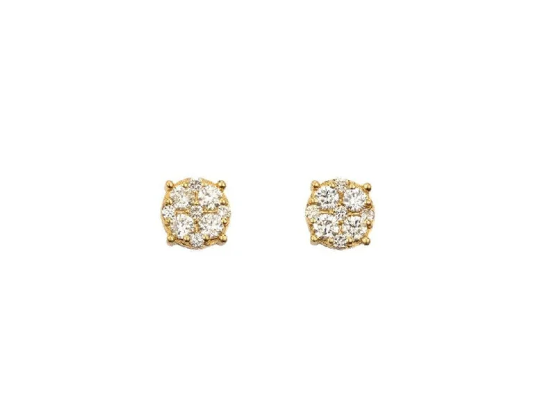 Sun themed earrings-0.74CT Diamond Earrings