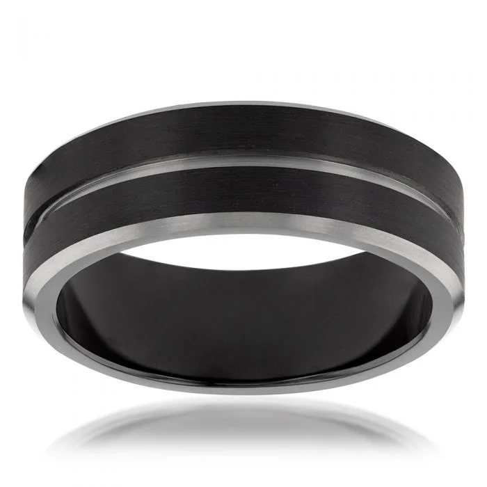 New moon rings-Zirconium 8mm Gents Ring 2.0mm Thick Standard Fit Size Z