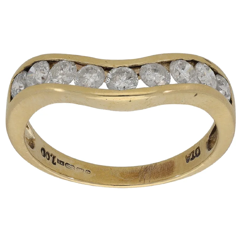 Tulip rings-9ct Gold 0.72ct Diamond Wishbone Ring Size P