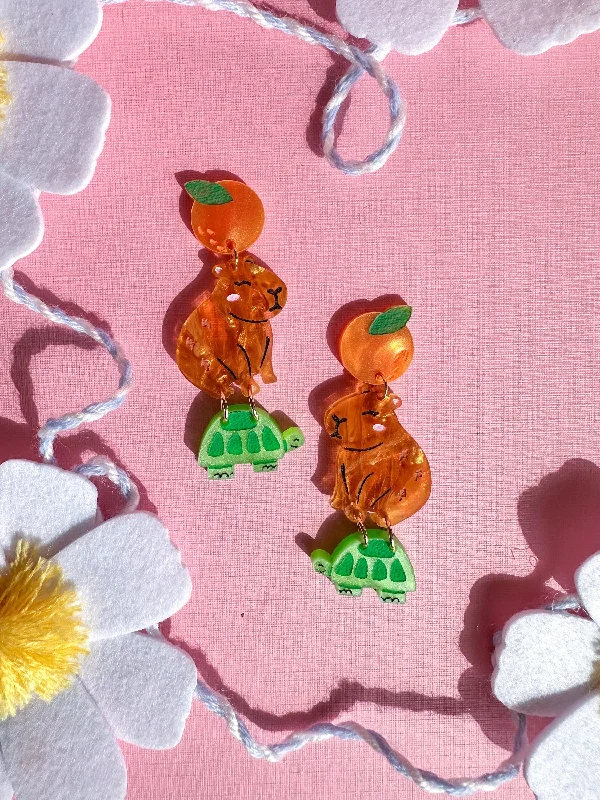 Old coin earrings-Cappy the Capybara Earrings