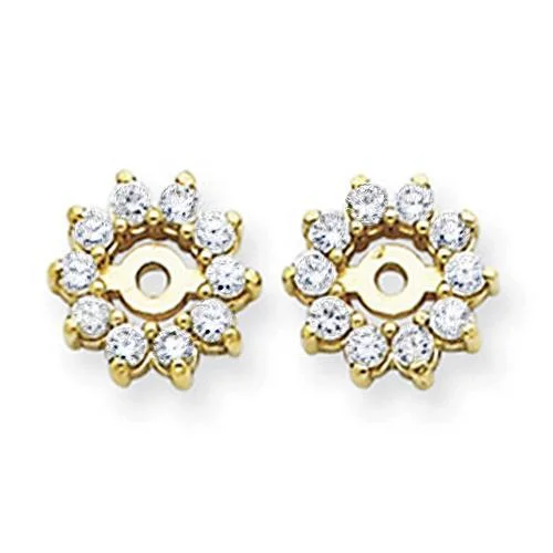 Galaxy glow earrings-14KT GOLD ROUND DIAMOND EARRING JACKETS