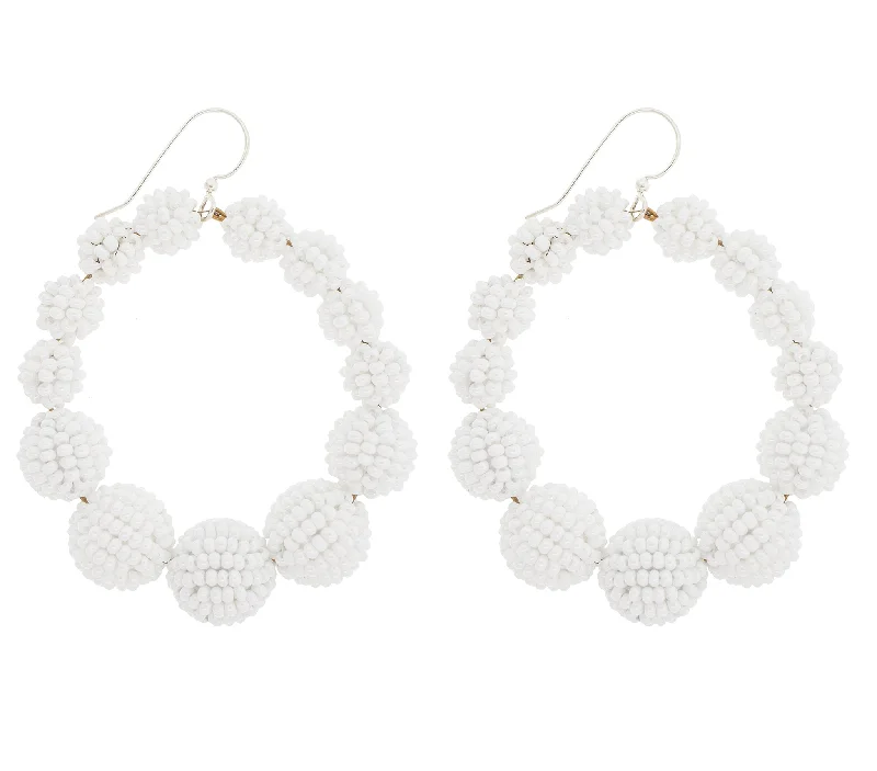 Glossy art earrings-<br>The Olivia Hoop <br> White