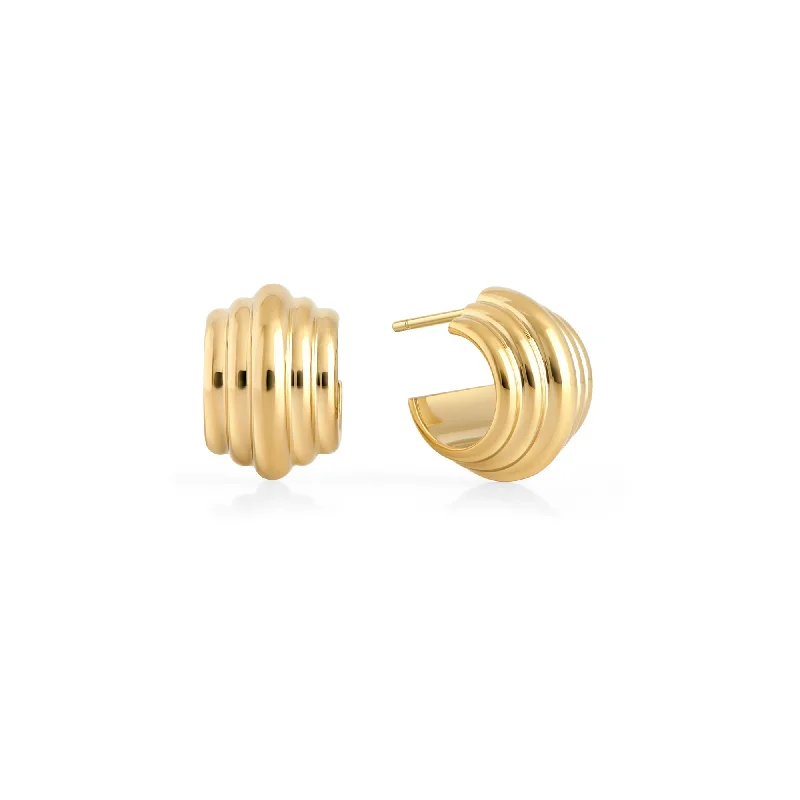 Tarnished brass earrings-Jackie Hoop Earrings