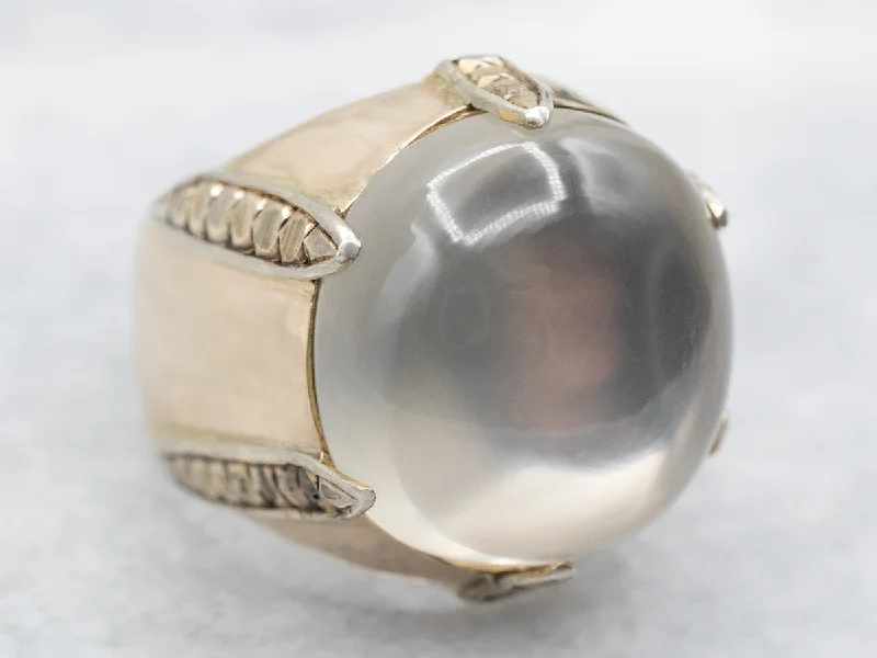 Aged flair rings-Bold Vintage Moonstone Ring