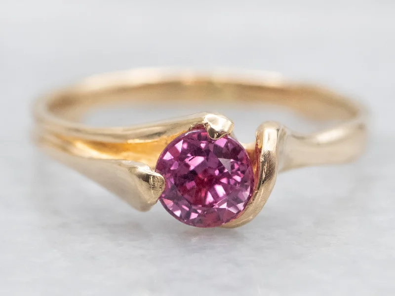 Fine stack rings-Sweet Pink Sapphire Solitaire Ring