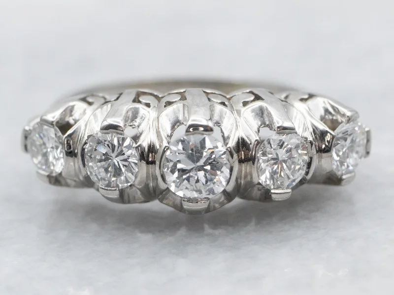 Fine clay rings-Five Stone Diamond Wedding Ring