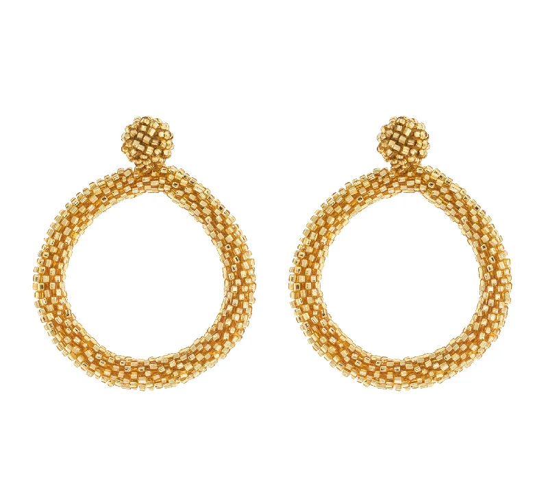 Sleek coin earrings-<br>The Roll-On® Hoop <br> Gold