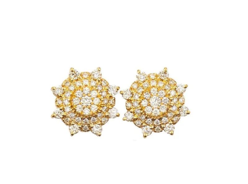 Retro clip earrings-1.60CT Diamond Earrings