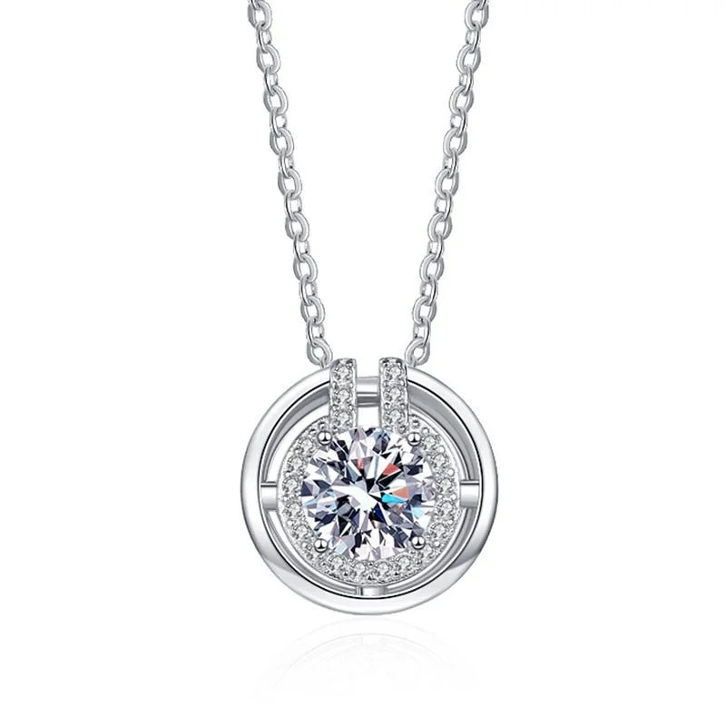 Fine filigree necklaces-6.5mm 1CT Round Cut Diamond Pendant Necklace