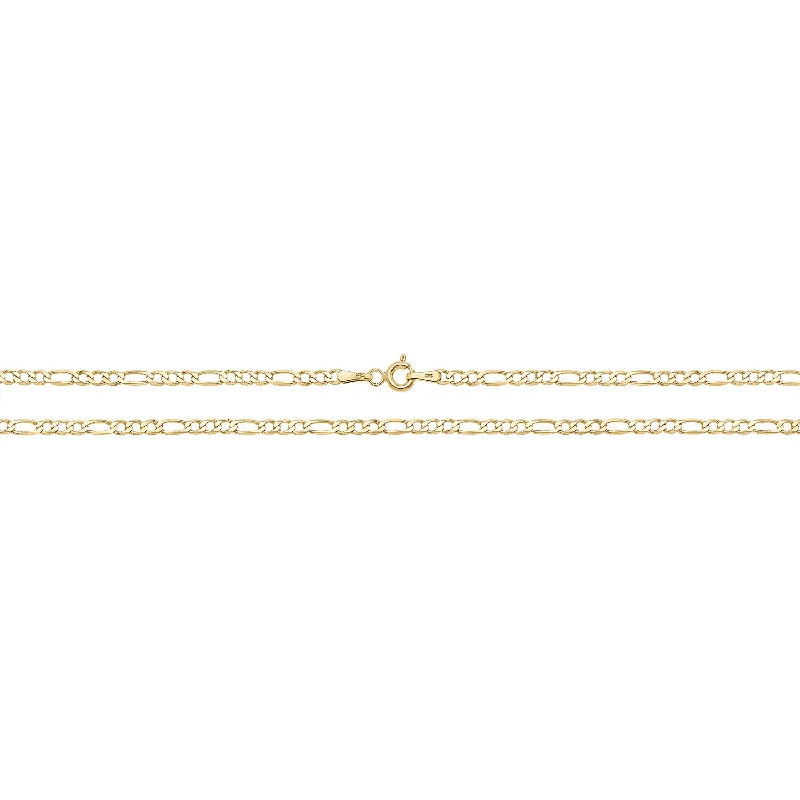 Lace choker necklaces-9K Yellow Gold Figaro Chain 24"