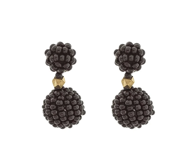 Clear star earrings-<br>The Waldorf Earring<br> Black