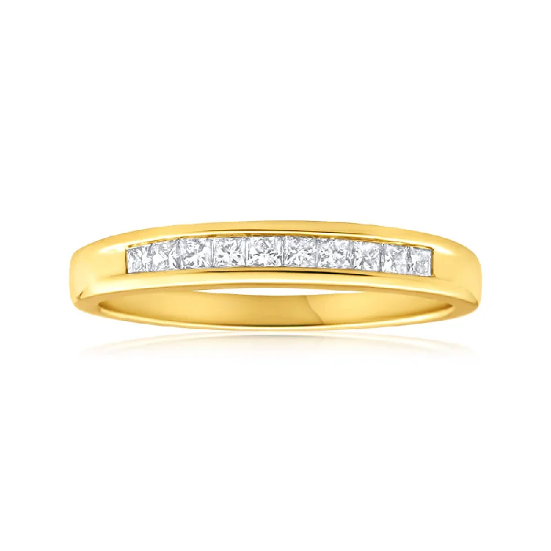 Clear star rings-9ct Yellow Gold 1/4 Carat Diamond Charming Ring